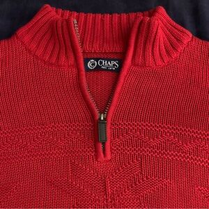 CHAPS Heavy Cotton Quarter Zip Sweater